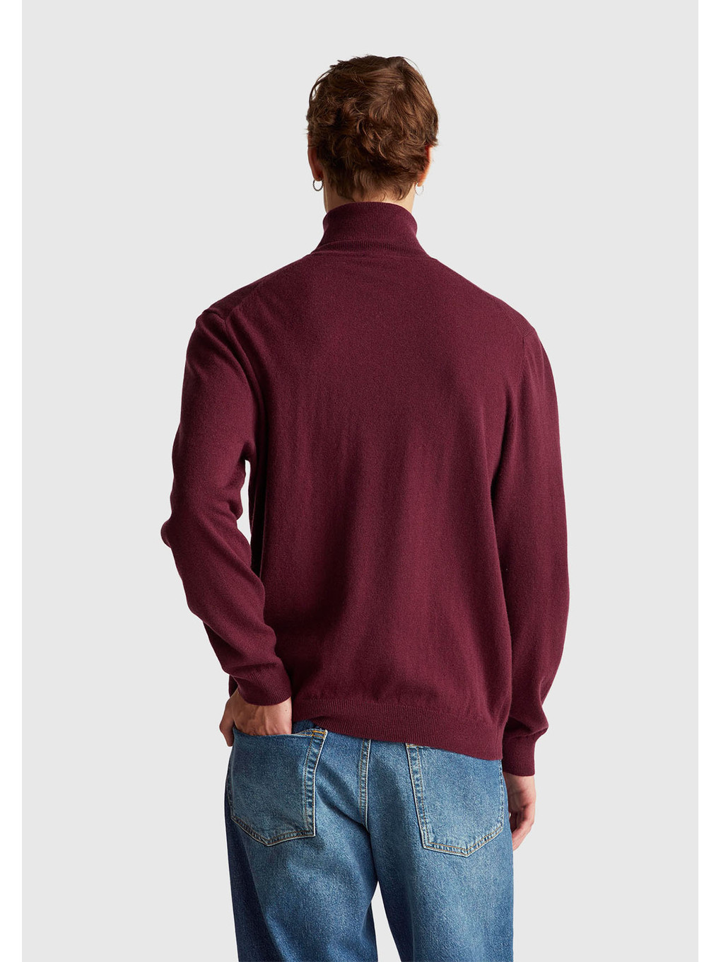 Erkek Mürdüm %100 Merino Boğazlı Kazak-2