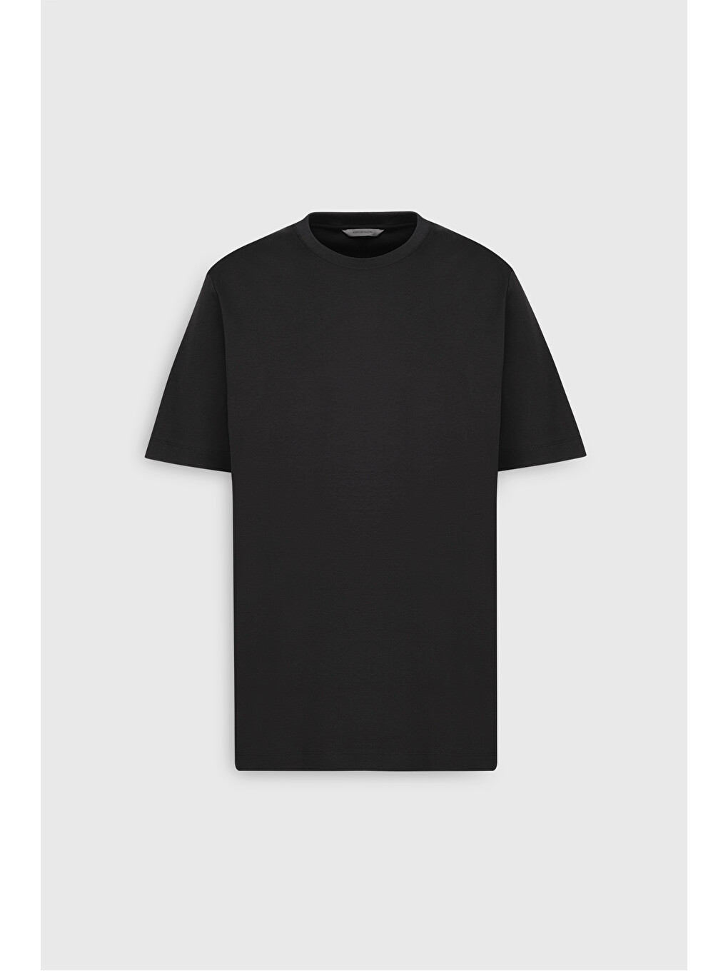 Erkek Siyah %100 Pamuk Modern Fit Normal Kesim Bisiklet Yaka Tişört-5