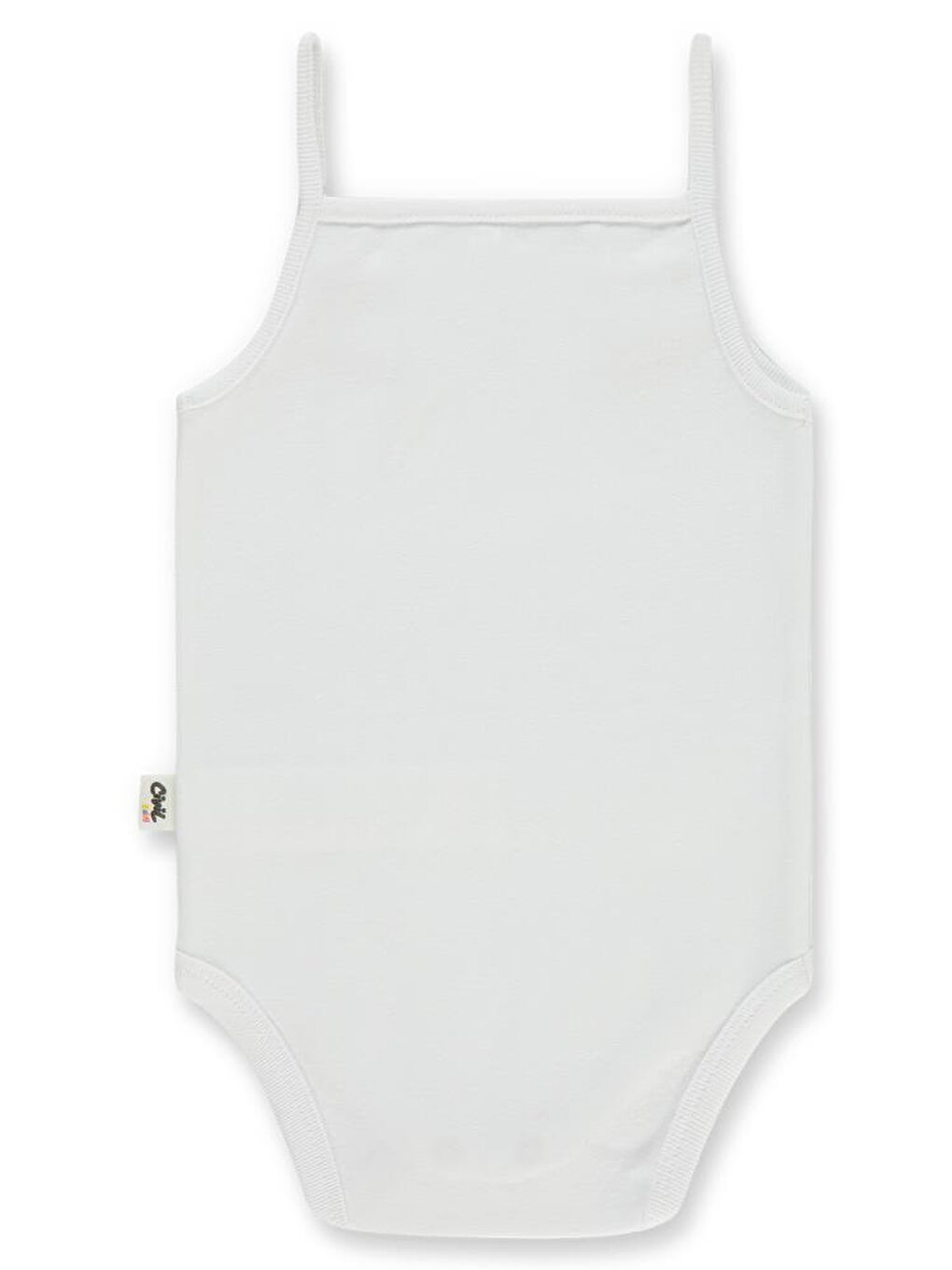 Baby Penye İp Askılı Dantelli 3-9 Ay Kız Çıtçıtlı Badi - Beyaz 9-12 Ay-1