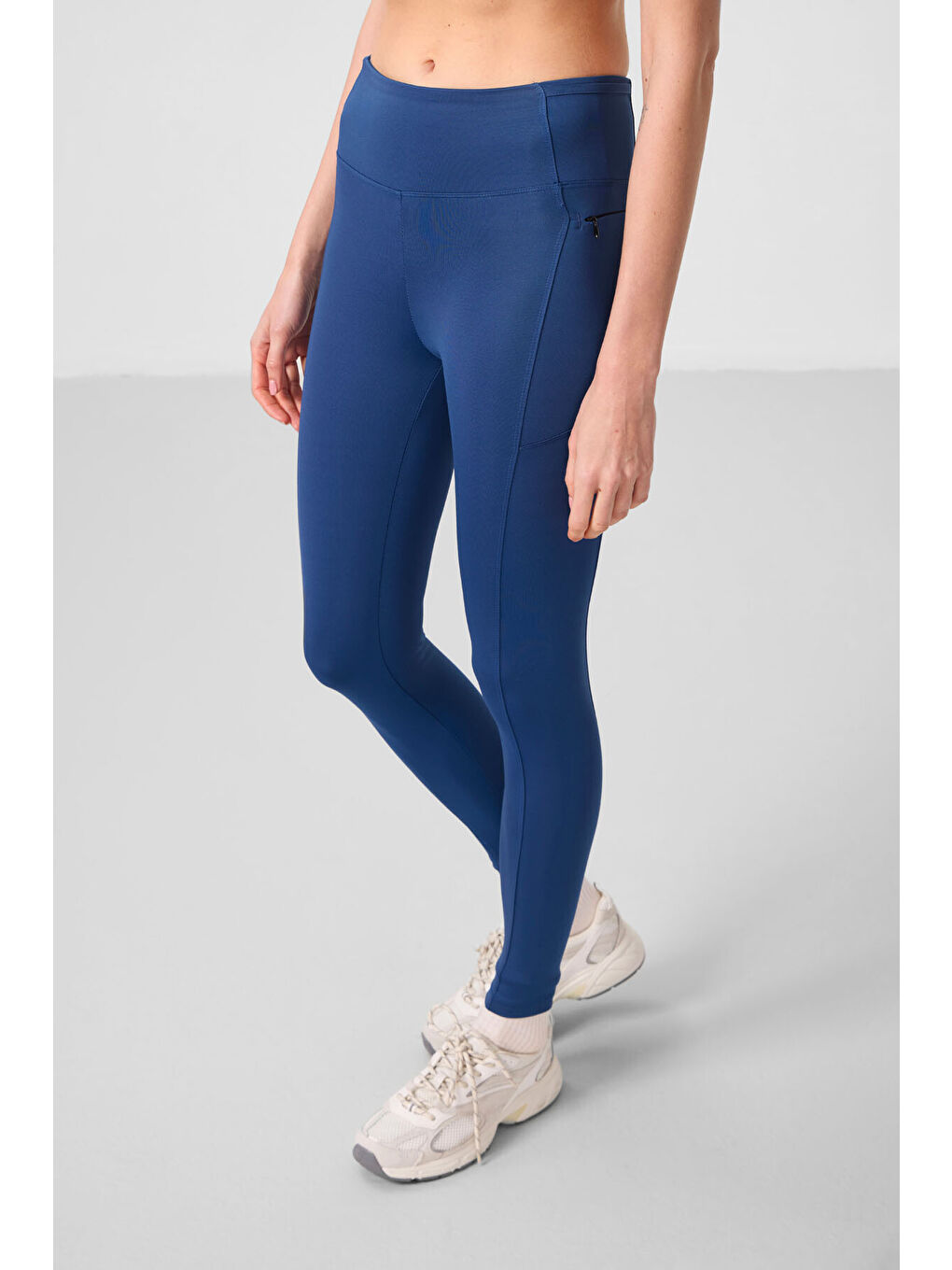 Lacivert Parlament Polyester Esnek Standart Fit Performans Kadın Tayt - 94667-4