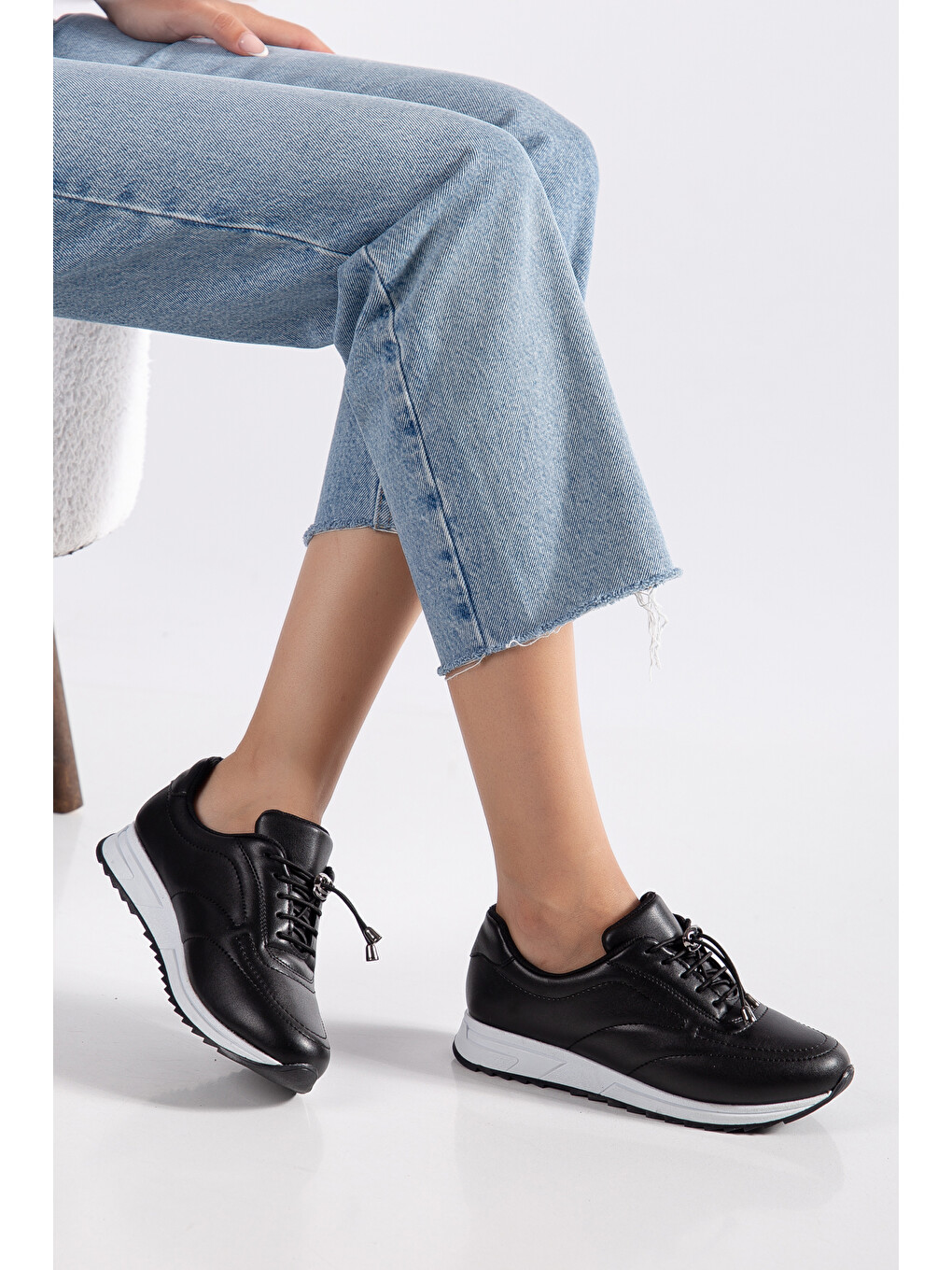 Siyah Nirvana Günlük Ortopedik Kadın Sneaker Spor Ayakkabı-3