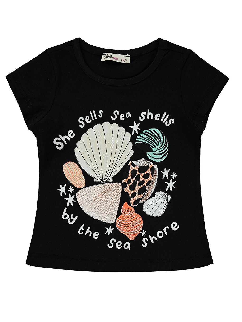 Girls Kız Çocuk Tişört 2-5 Yaş Siyah