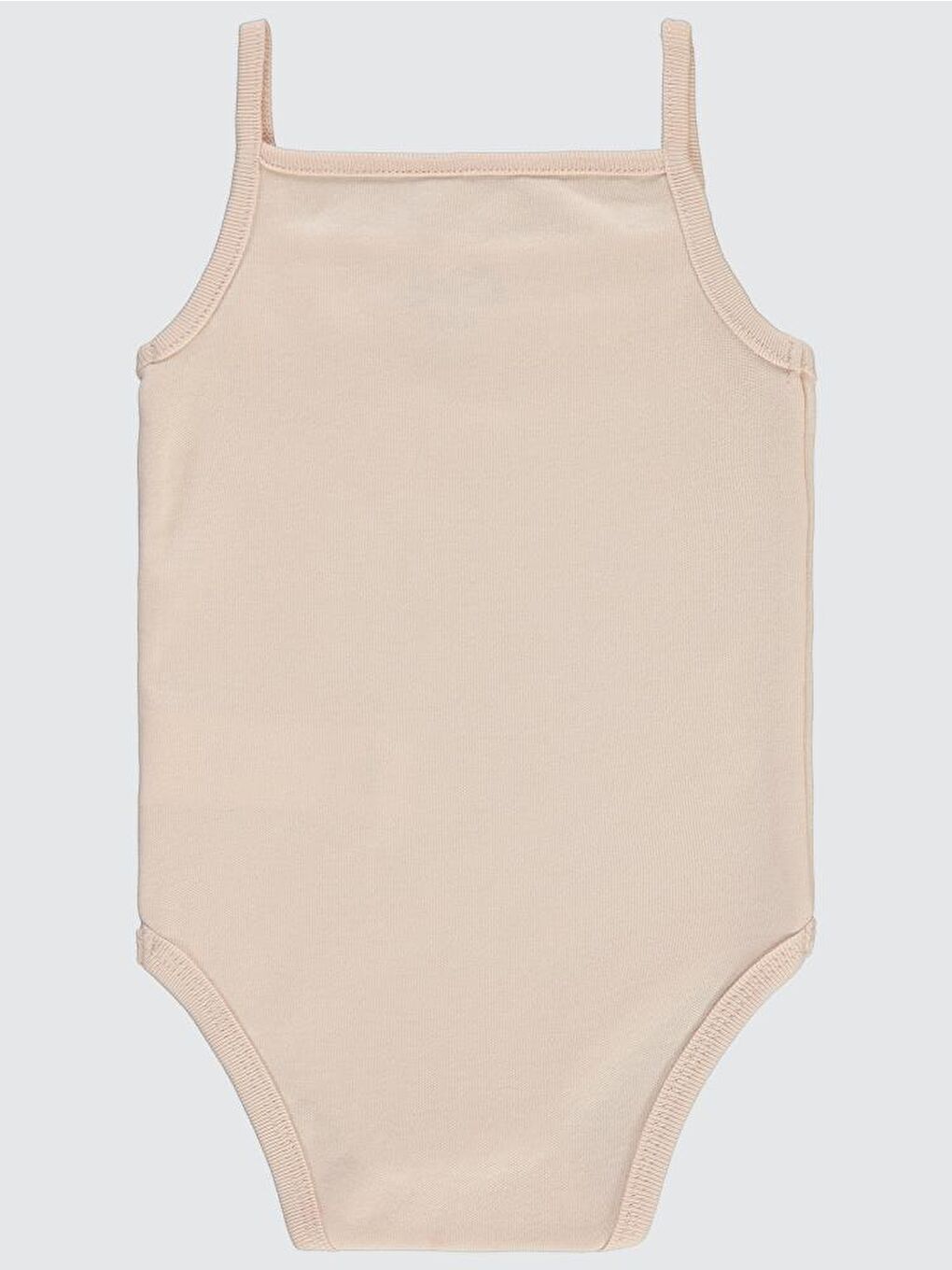 Pembe Baby Penye İp Askılı Dantelli 3-9 Ay Kız Çıtçıtlı Badi - Pudra 3-6 Ay