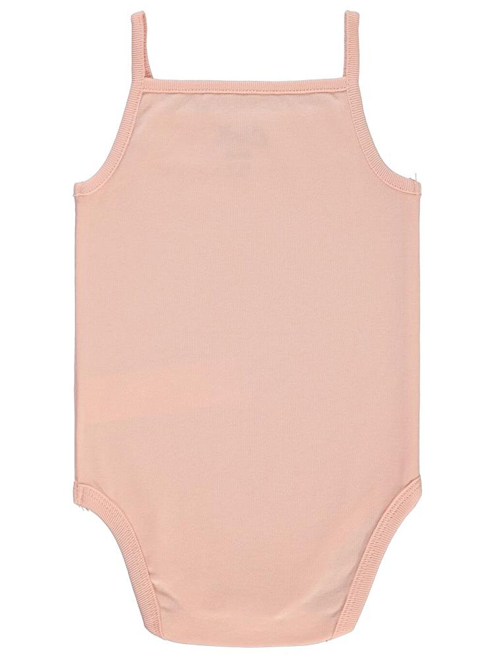 Pembe Baby Penye İp Askılı Dantelli 3-9 Ay Kız Çıtçıtlı Badi - Pudra 3-6 Ay-2