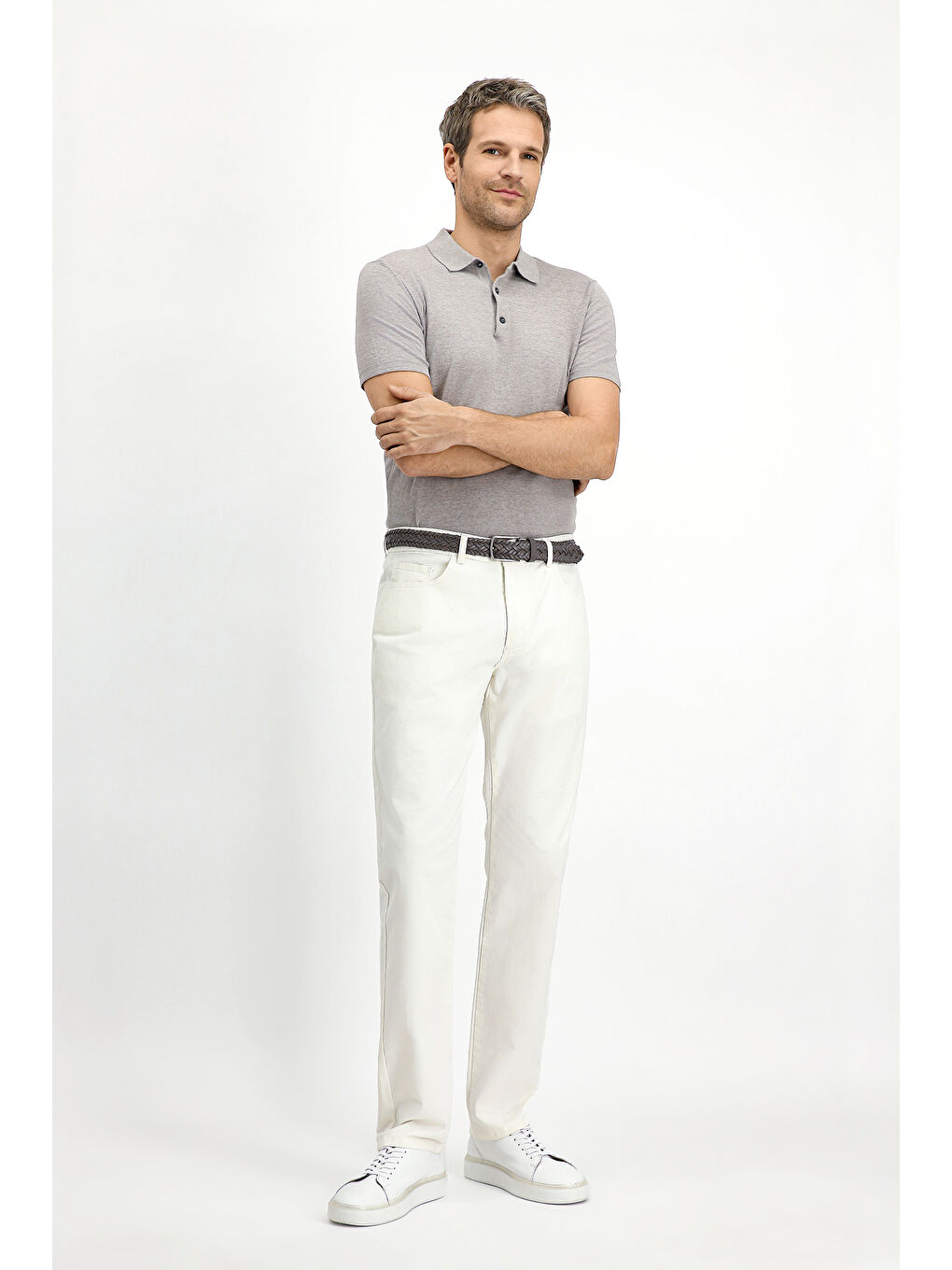 Bej Regular Fit Pamuklu Polo Yaka Tişört-2