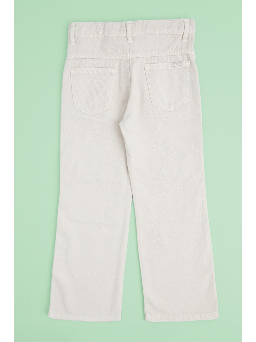 Bej Fermuarlı Kargo Cep Palazzo Kız Çocuk Pantolon-3