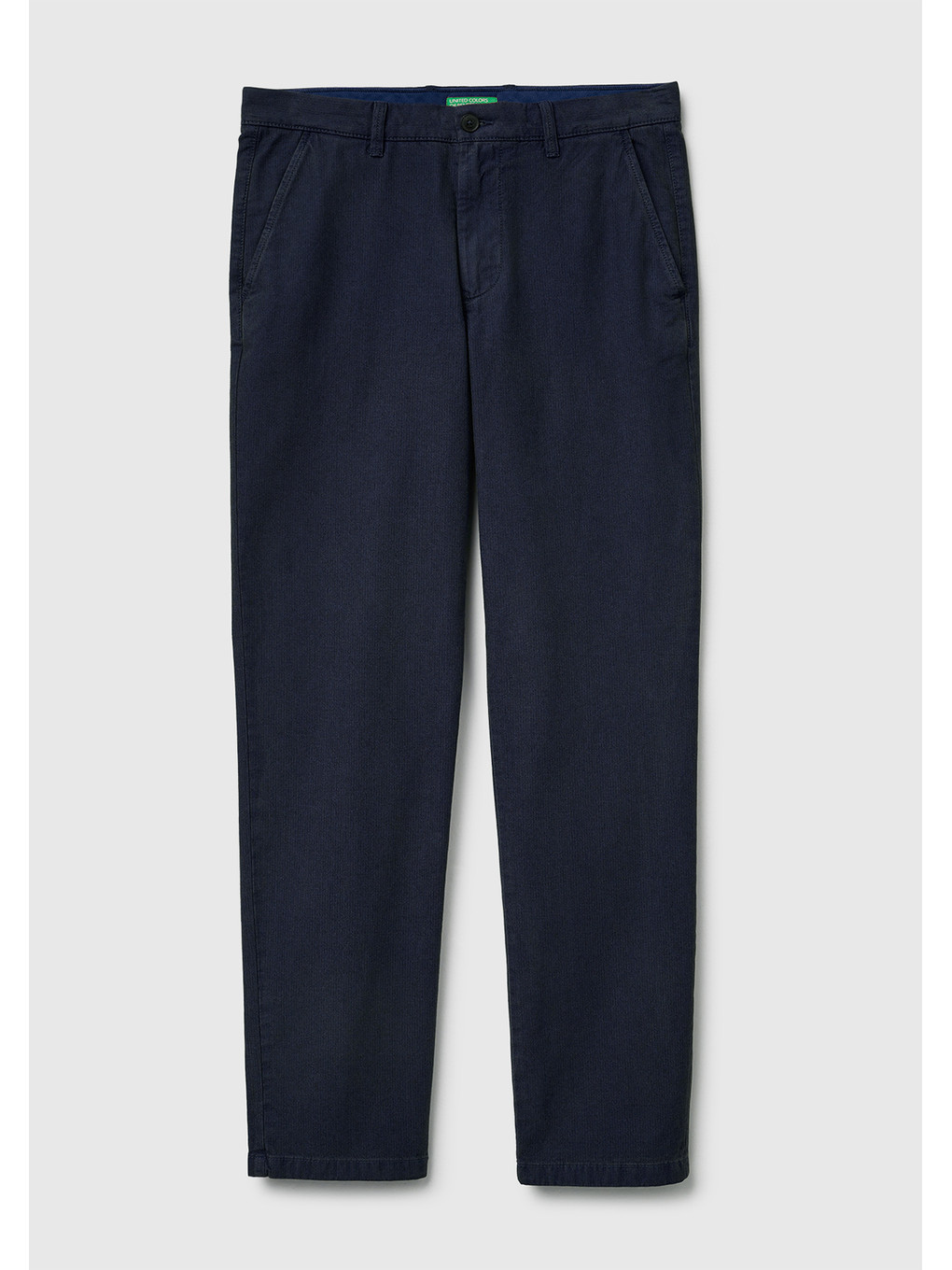 Erkek Lacivert %100 Pamuk Slim Fit Chino Pantolon-1