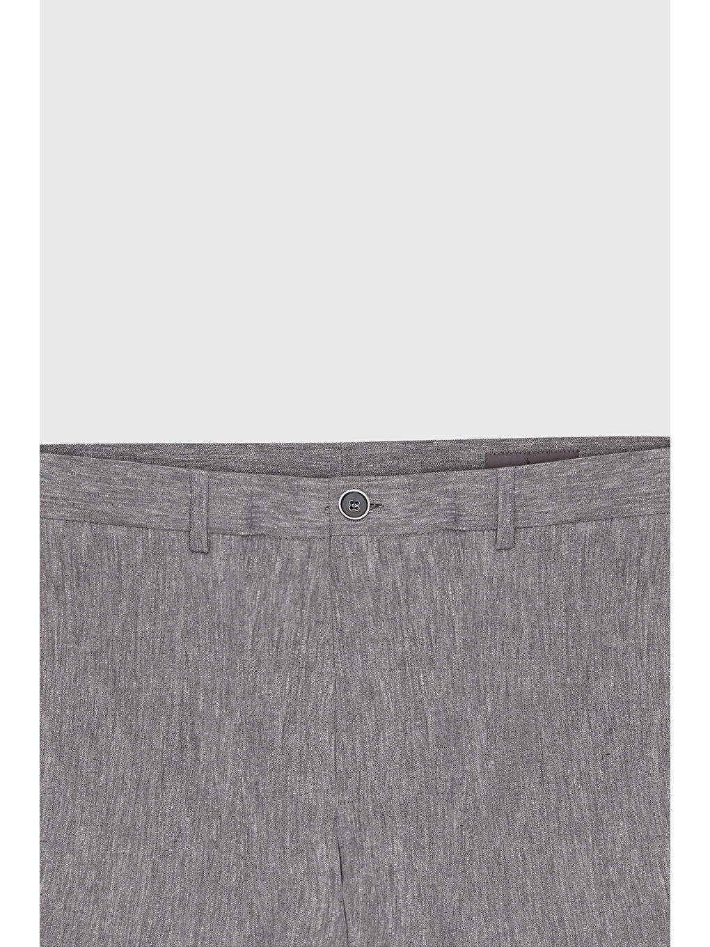 Erkek Gri Slim Fit Dar Kesim Keten Pamuk Yan Cepli Desenli Esnek Pantolon-6