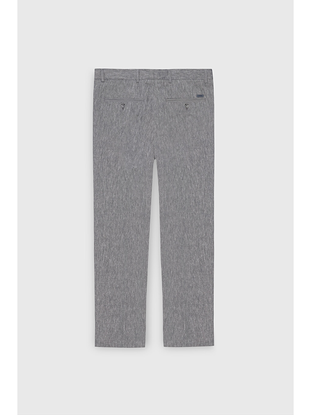 Erkek Gri Slim Fit Dar Kesim Keten Pamuk Yan Cepli Desenli Esnek Pantolon-8