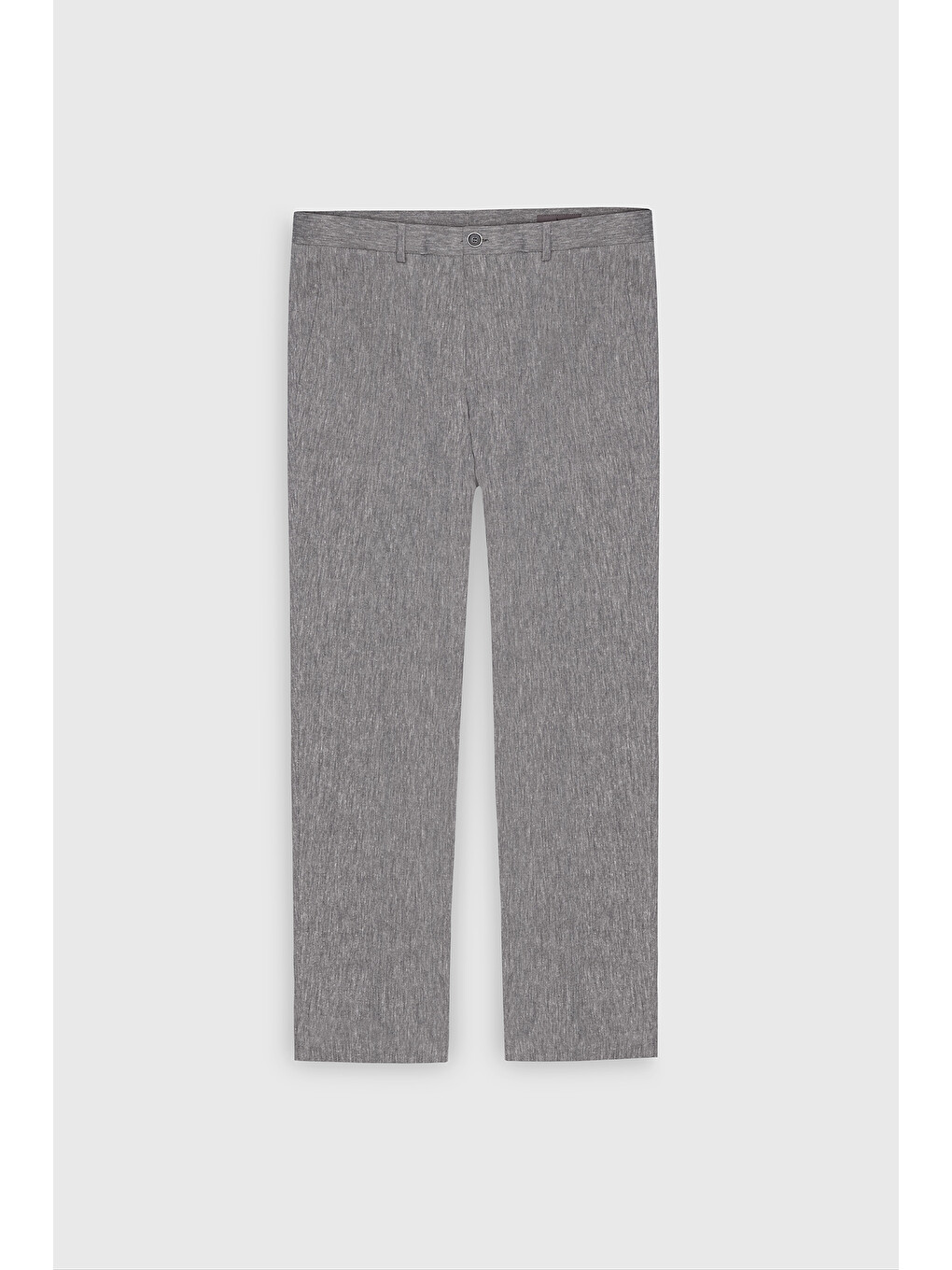 Erkek Gri Slim Fit Dar Kesim Keten Pamuk Yan Cepli Desenli Esnek Pantolon-5
