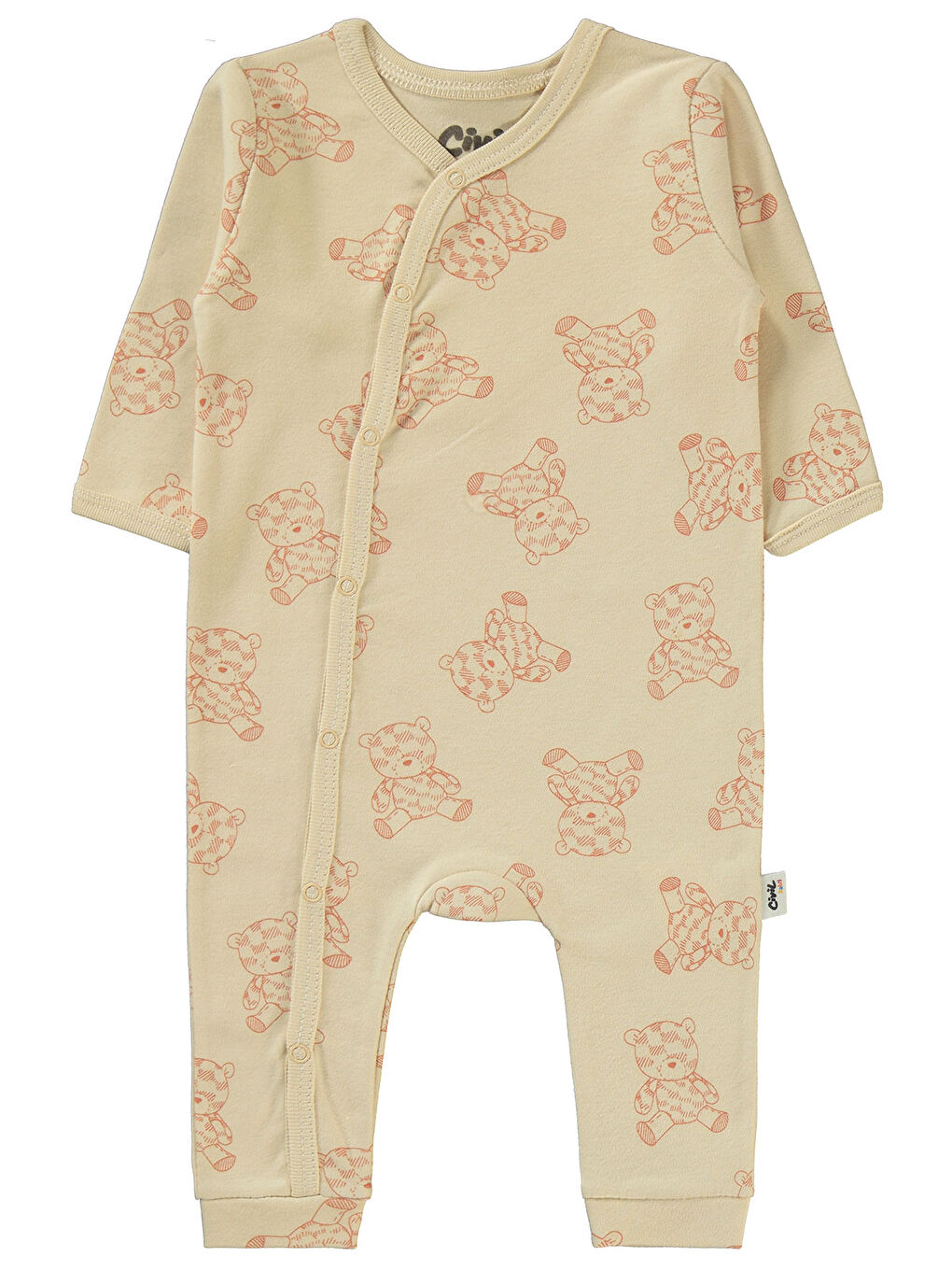 Kahverengi Baby Erkek Bebek 2'li Patiksiz Tulum 3-9 Ay Tarçın-3