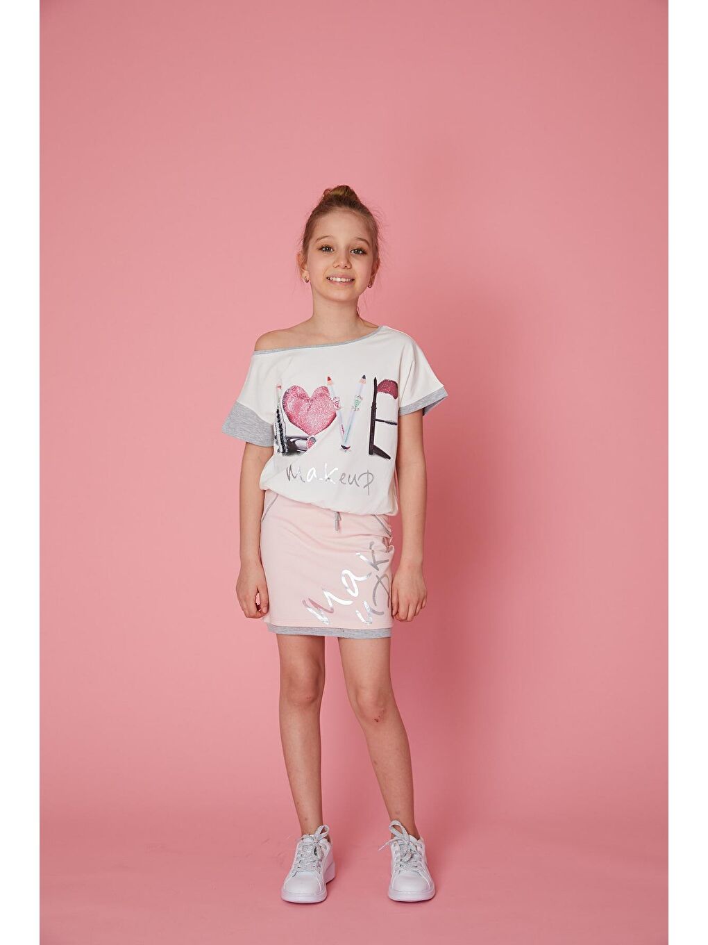 Ekru Kız Çocuk Make Up Bluz