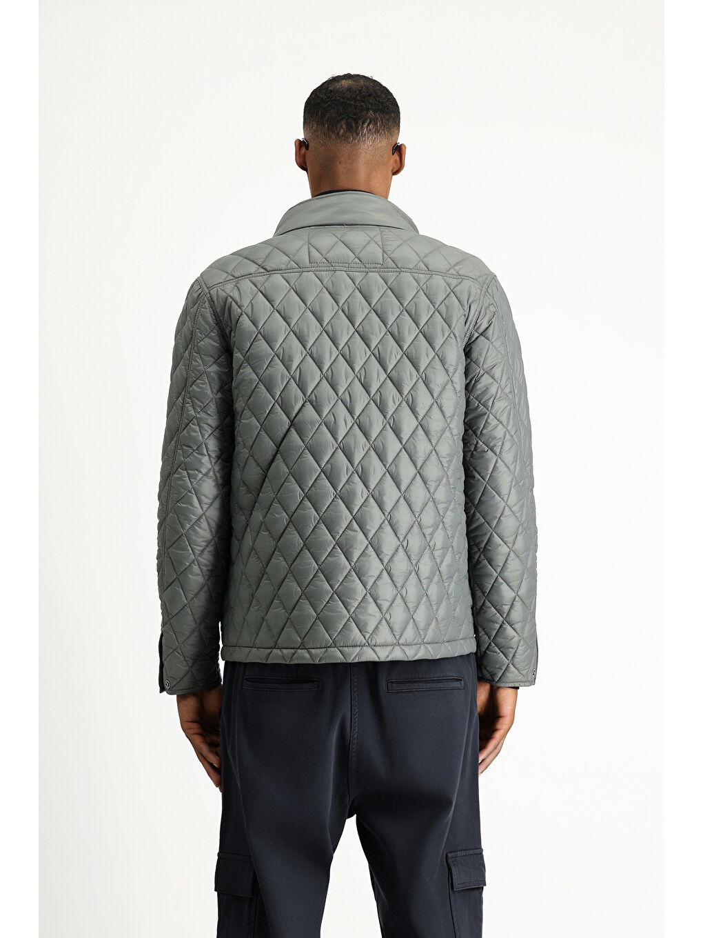 Antrasit Kapitone Spor Şişme Mont-4