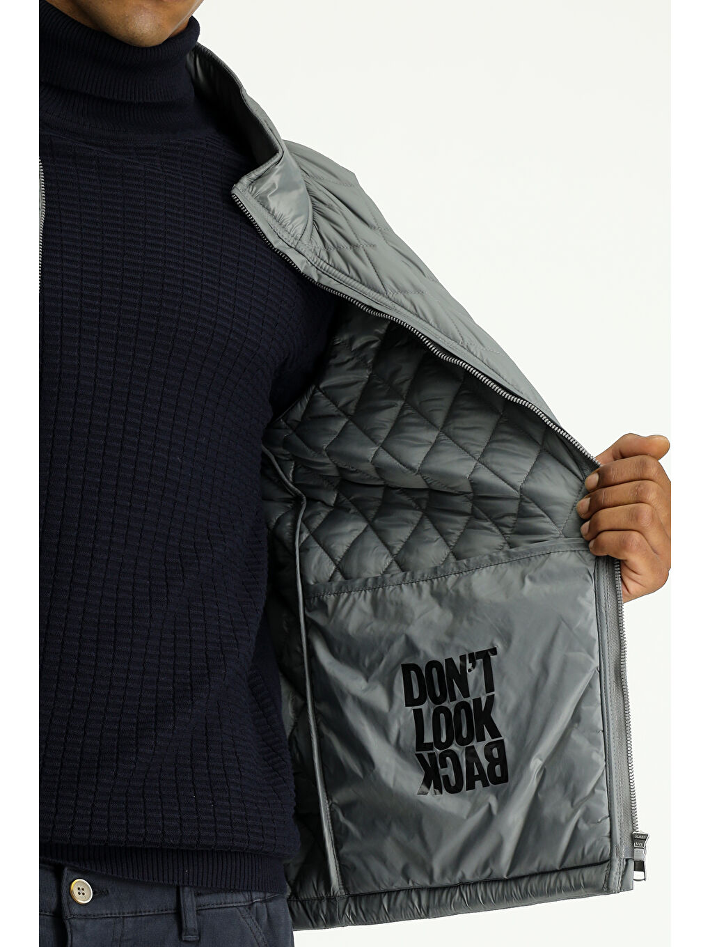 Antrasit Kapitone Spor Şişme Mont-5