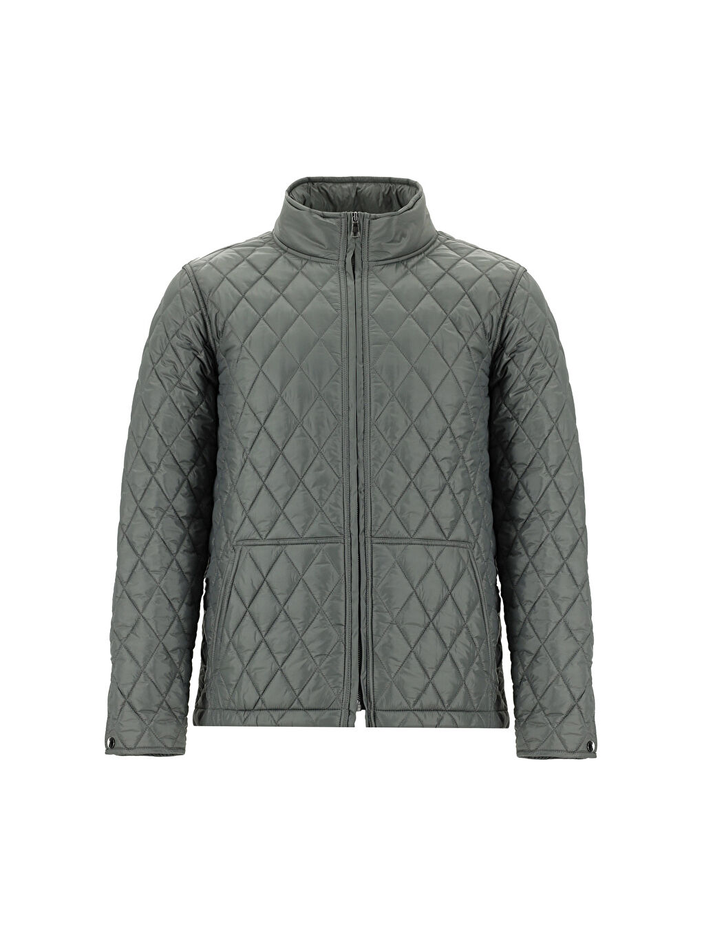 Antrasit Kapitone Spor Şişme Mont-6