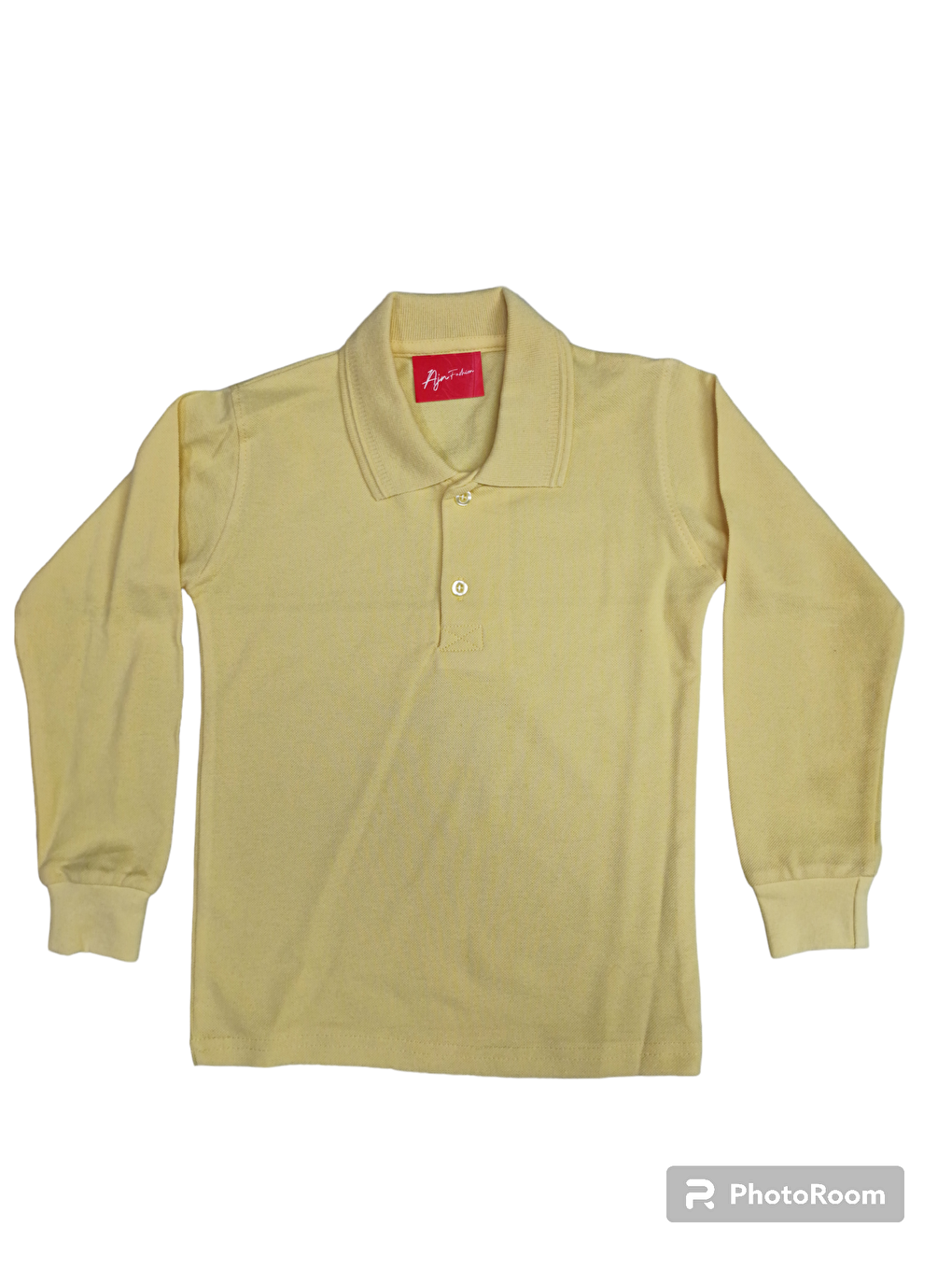 Sarı Kids Polo Yaka Basic Uzun Kollu Erkek Çocuk Tişört-4