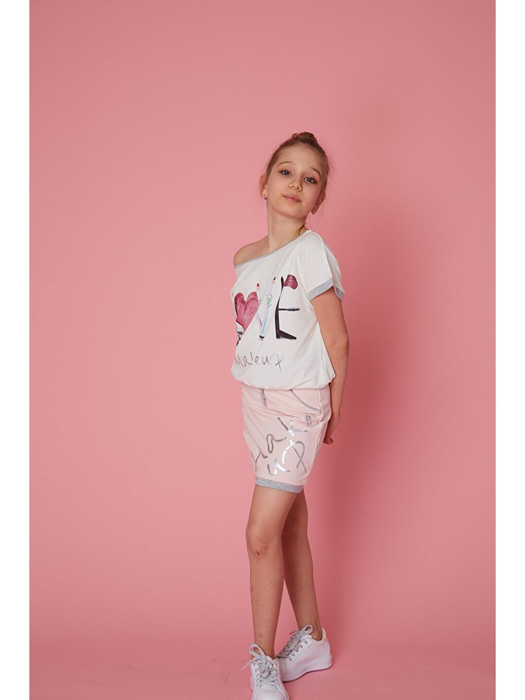 Ekru Kız Çocuk Make Up Bluz-1