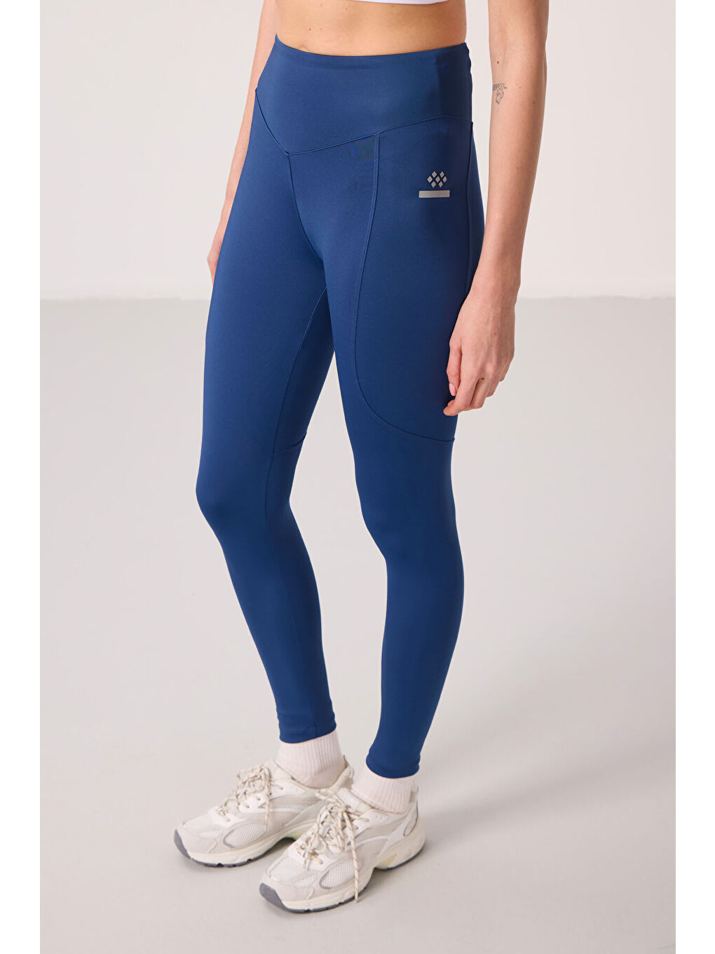 Lacivert Parlament Polyester Standart Fit Esnek Performans Kadın Tayt - 94666-1