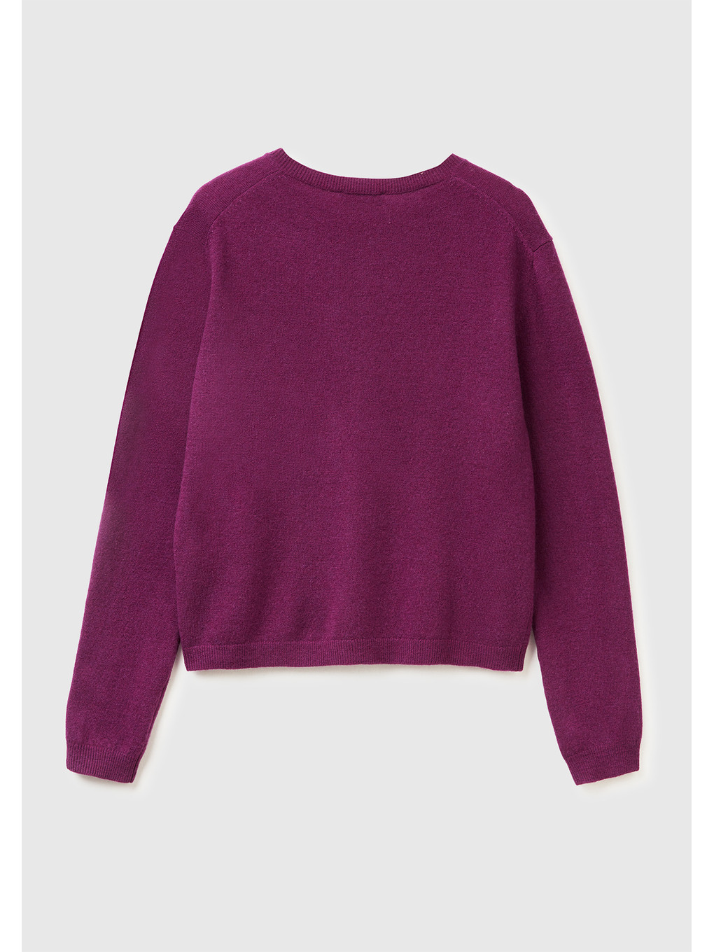 Kadın Mürdüm %100 Merino Bisiklet Yaka İnci Düğmeli Hırka-3