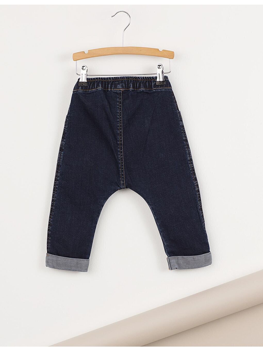 Lacivert Düğmeli Erkek Çocuk Jean Kapri-3