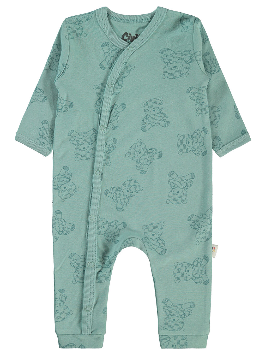 Baby Erkek Bebek 2'li Patiksiz Tulum 3-9 Ay Petrol-3