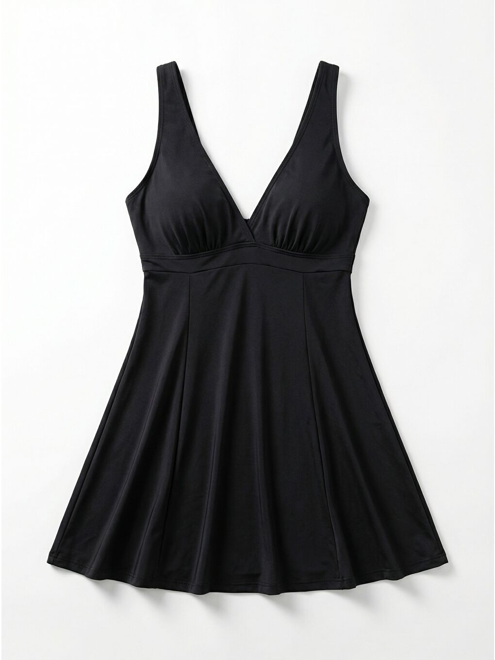 Büyük Beden Şortlu Elbise Mayo Etekli Mayo Yüzücü Mayo 1901-01 Siyah