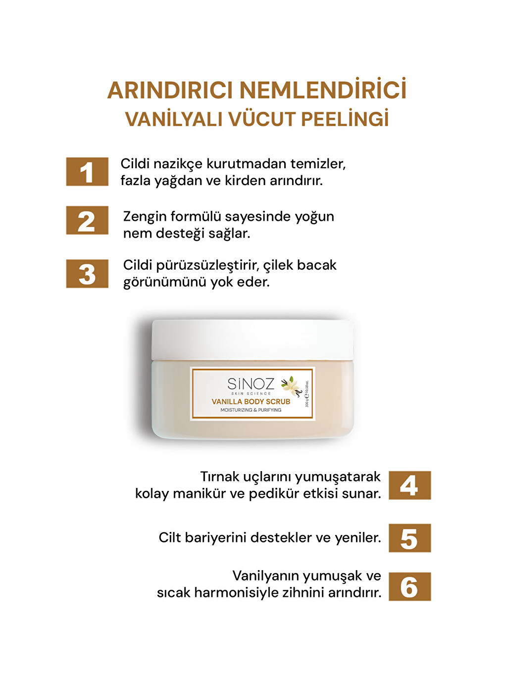 Arındırıcı Ve Nemlendirici Vücut Peelingi - Vanilya 300 Gr-1