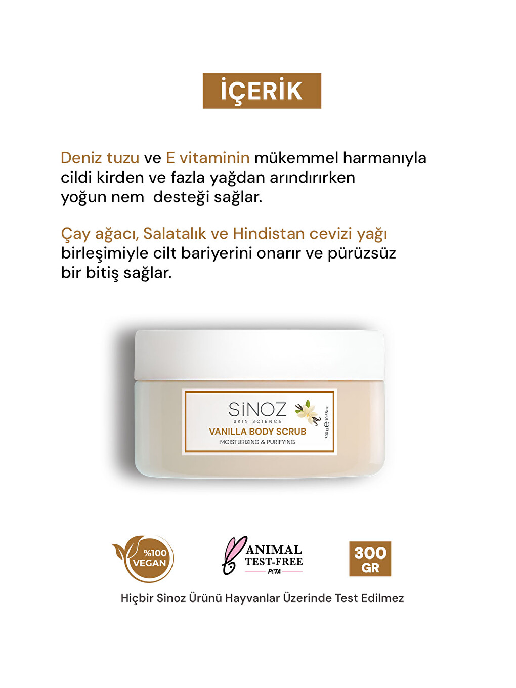 Arındırıcı Ve Nemlendirici Vücut Peelingi - Vanilya 300 Gr-2