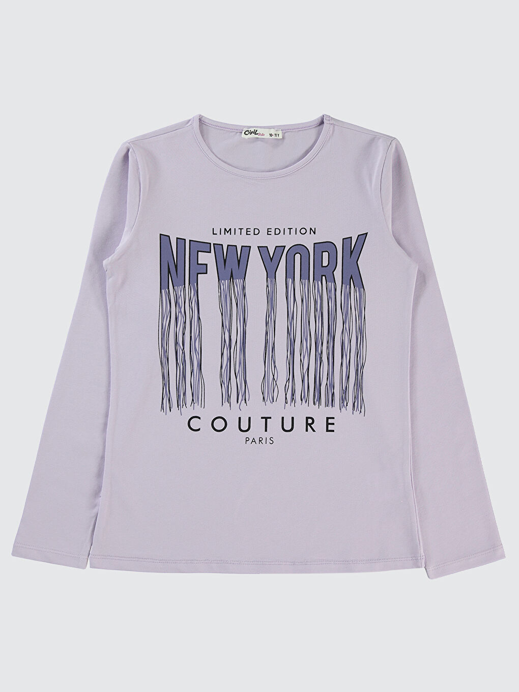 Mor Kız Çocuk Sweatshirt 10-13 Yaş Nazik Lavanta