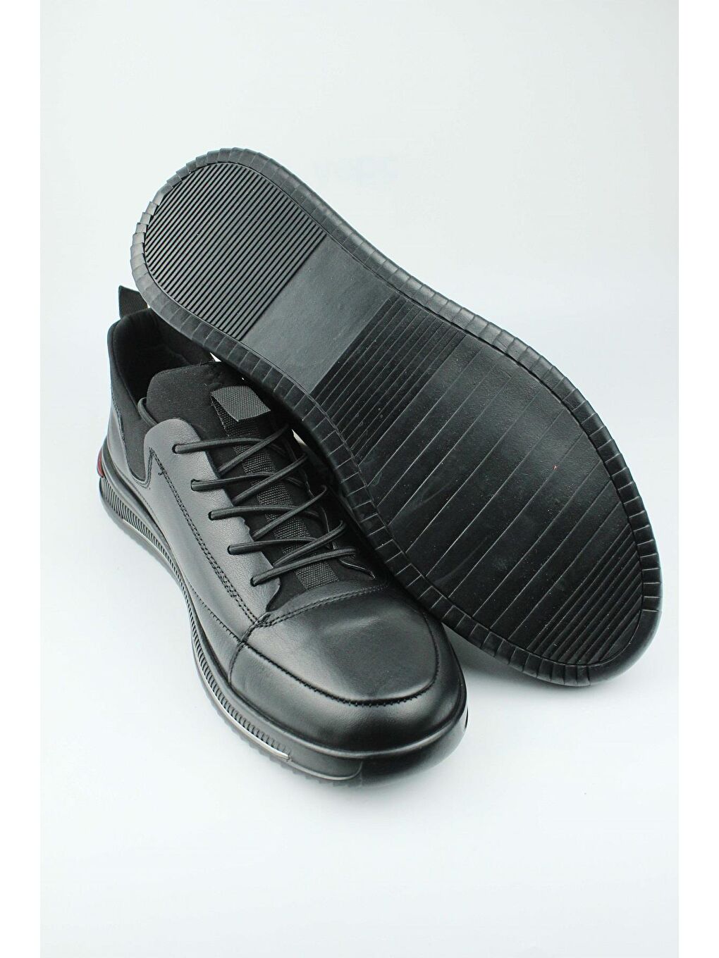 Siyah Legacy Hakiki Deri Lastik Bağcıklı Sneaker Erkek-4