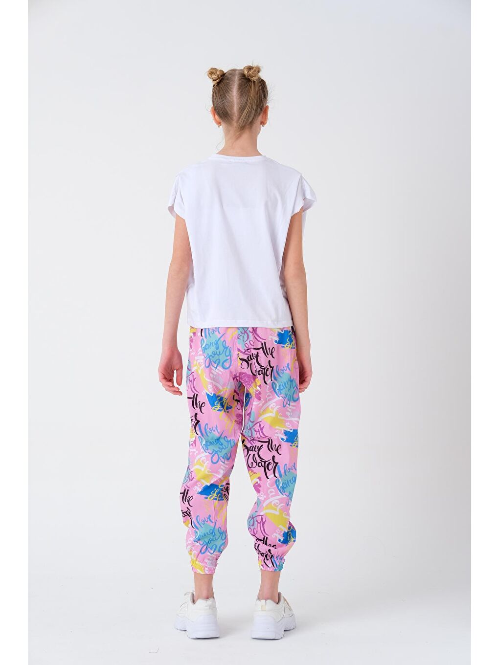 Beyaz Kız Çocuk Omzu Pileli T-Shirt 7-14 Yaş-2