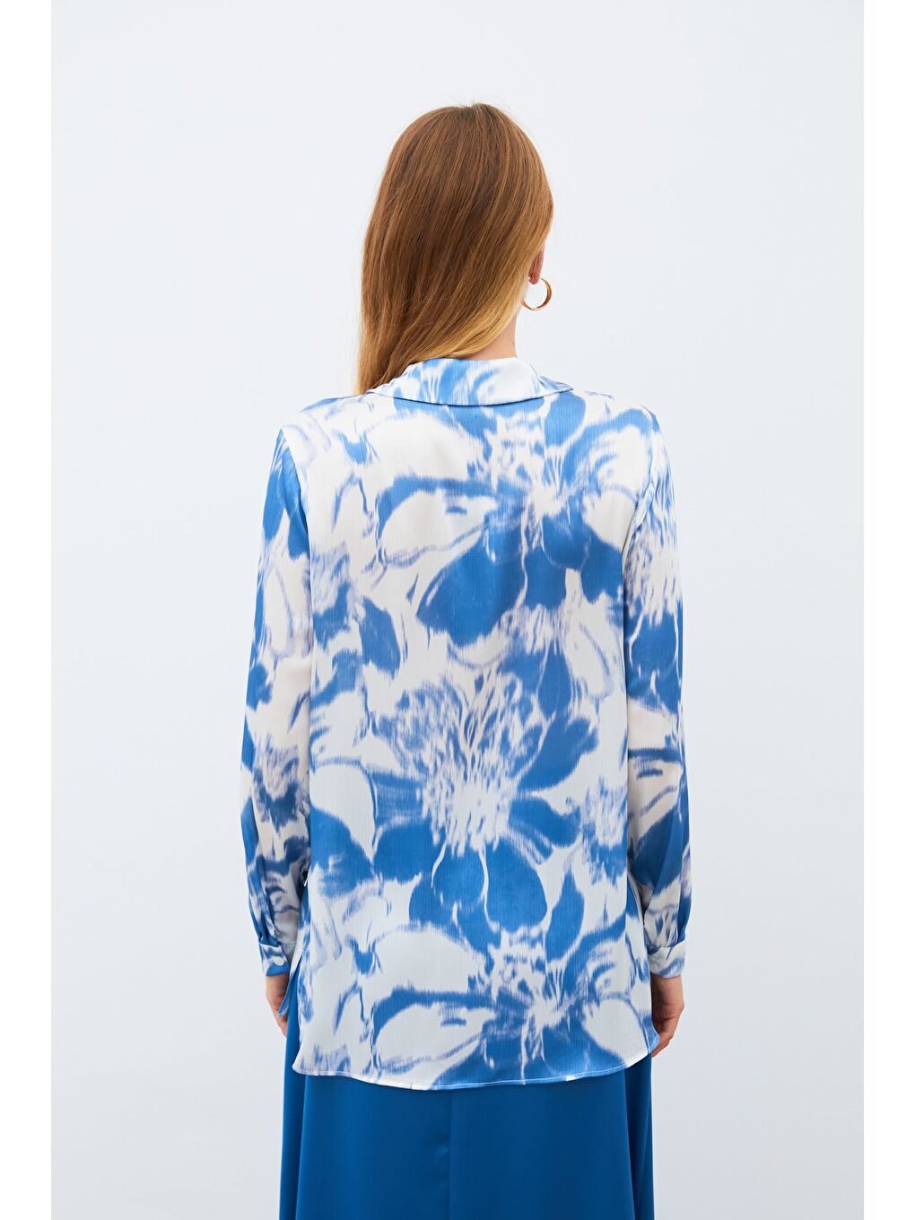 Desenli Gömlek - Mavi-7