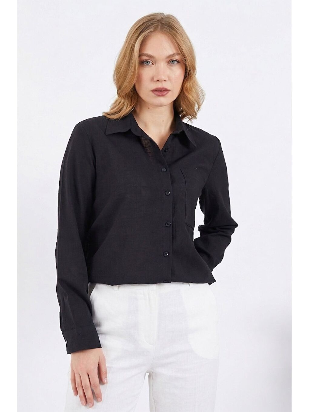 Siyah Çizgili Oversize Gömlek