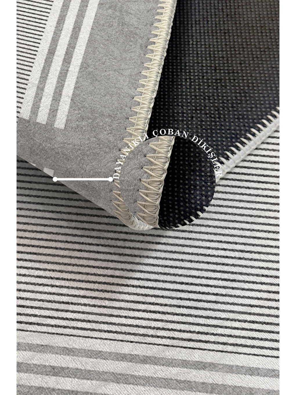 Gri Modern Dekoratif Yıkanabilir Kaymaz Taban Halı – İnce, Yumuşak Salon Halısı, Mutfak Halısı ve Yolluk-3