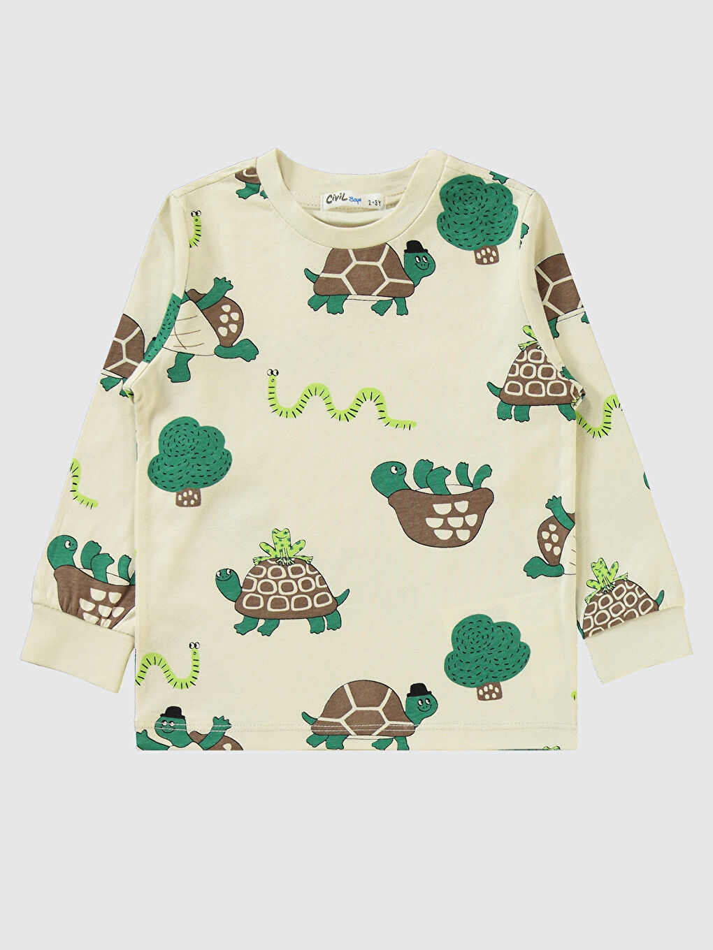 Bej Erkek Çocuk Pijama Takımı 2-5 Yaş Taş Rengi-2