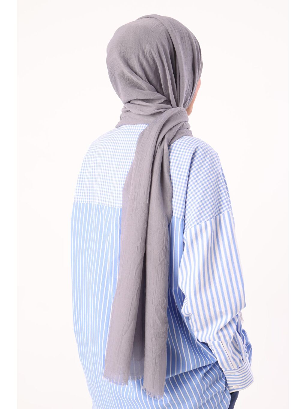 Gri Olay Pamuk Şal-2