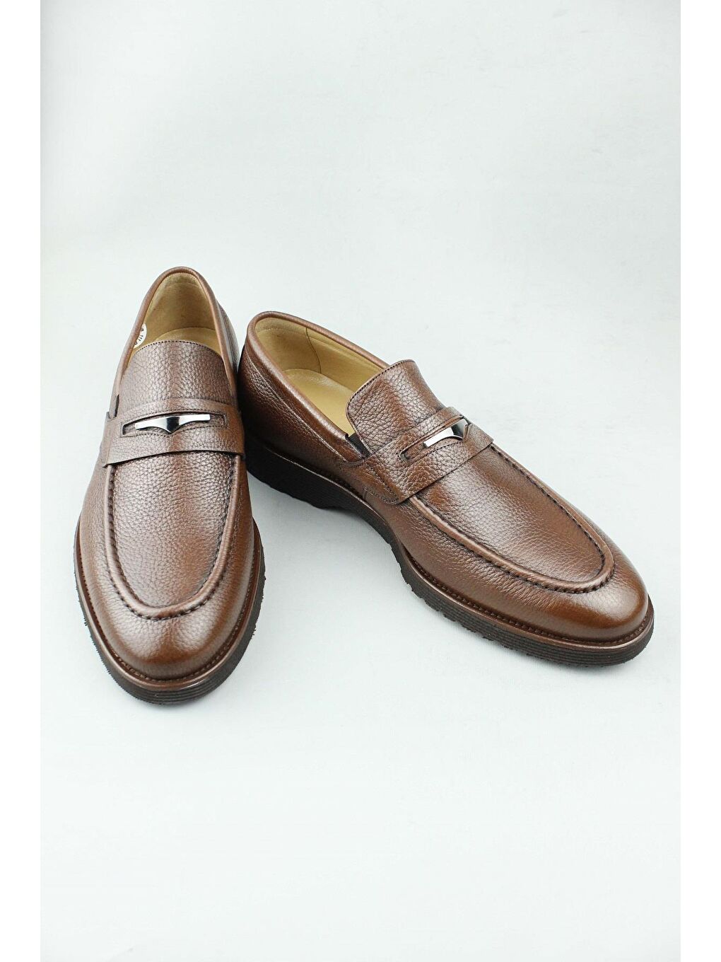 Kahverengi Spruce Makosen Hakiki Deri Klasik Ayakkabı Erkek-2