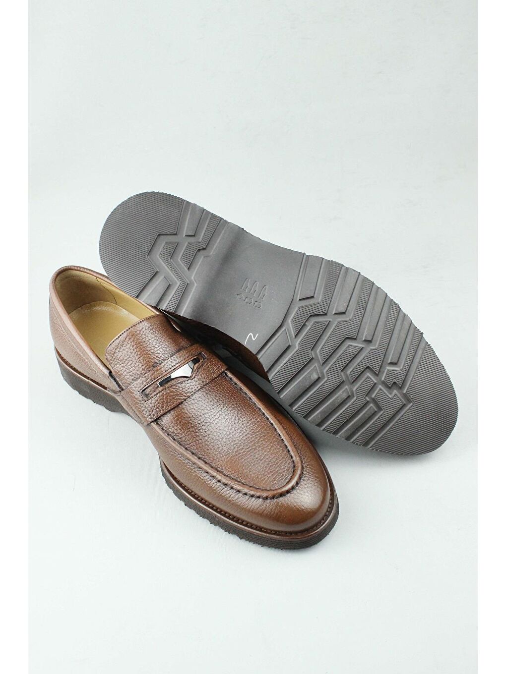 Kahverengi Spruce Makosen Hakiki Deri Klasik Ayakkabı Erkek-3