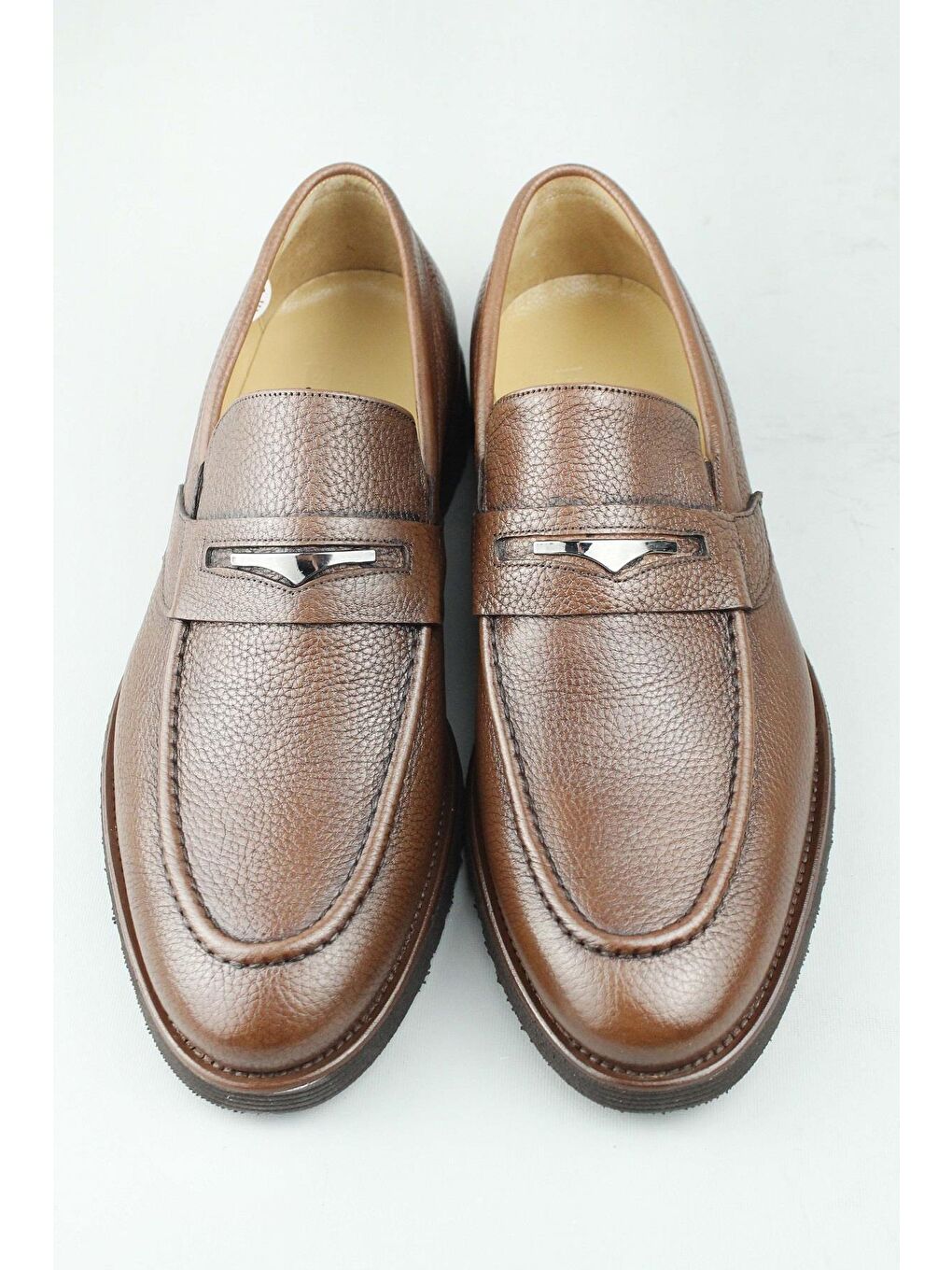 Kahverengi Spruce Makosen Hakiki Deri Klasik Ayakkabı Erkek-4