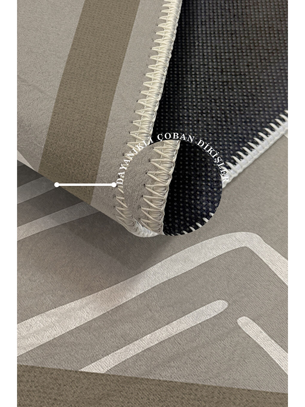 Kahverengi Modern Dekoratif Yıkanabilir Kaymaz Taban Halı – İnce, Yumuşak Salon Halısı, Mutfak Halısı ve Yolluk-3