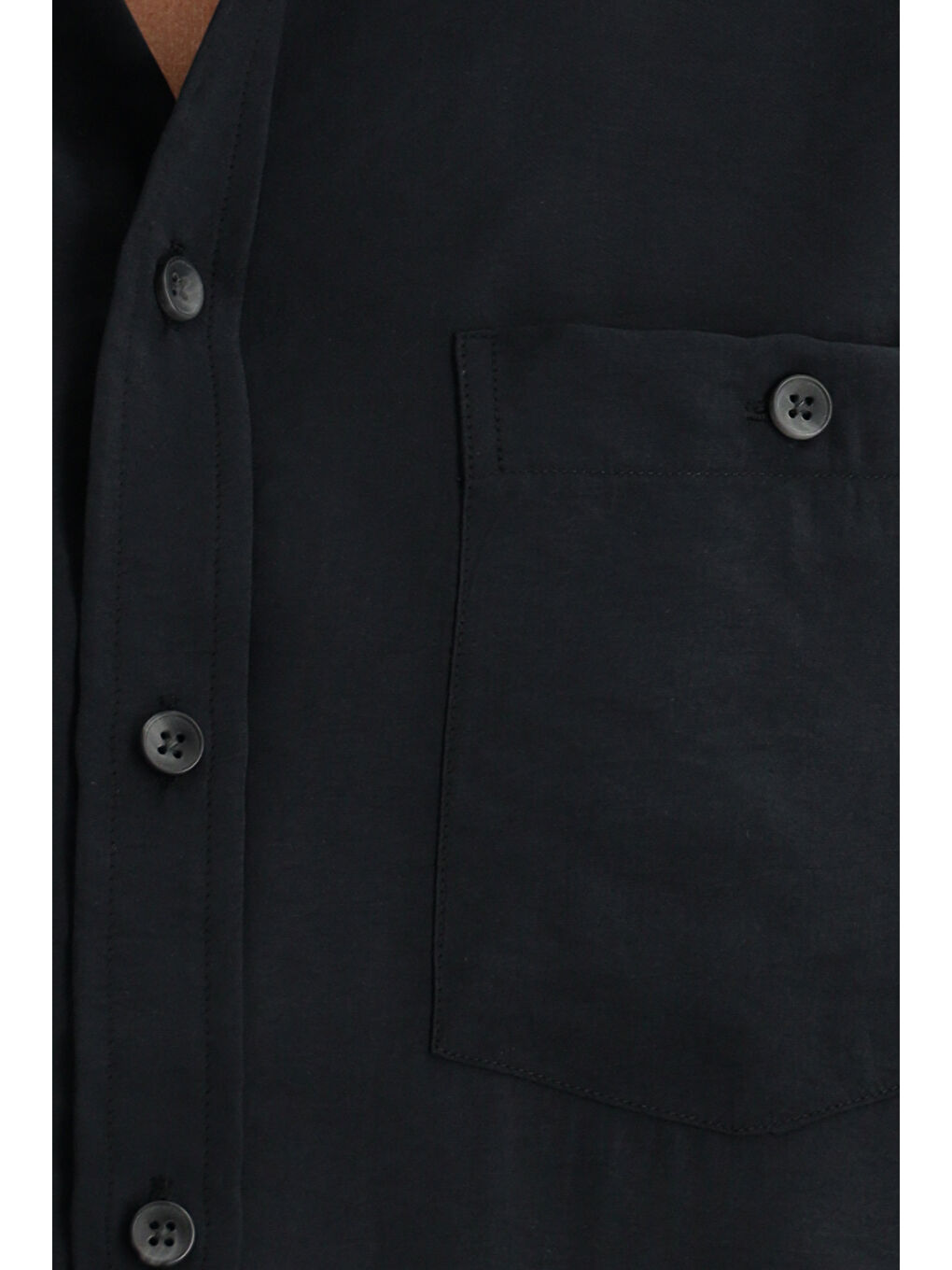 Siyah Uzun Kol Regular Fit Düğmeli Yaka Spor Gömlek-5