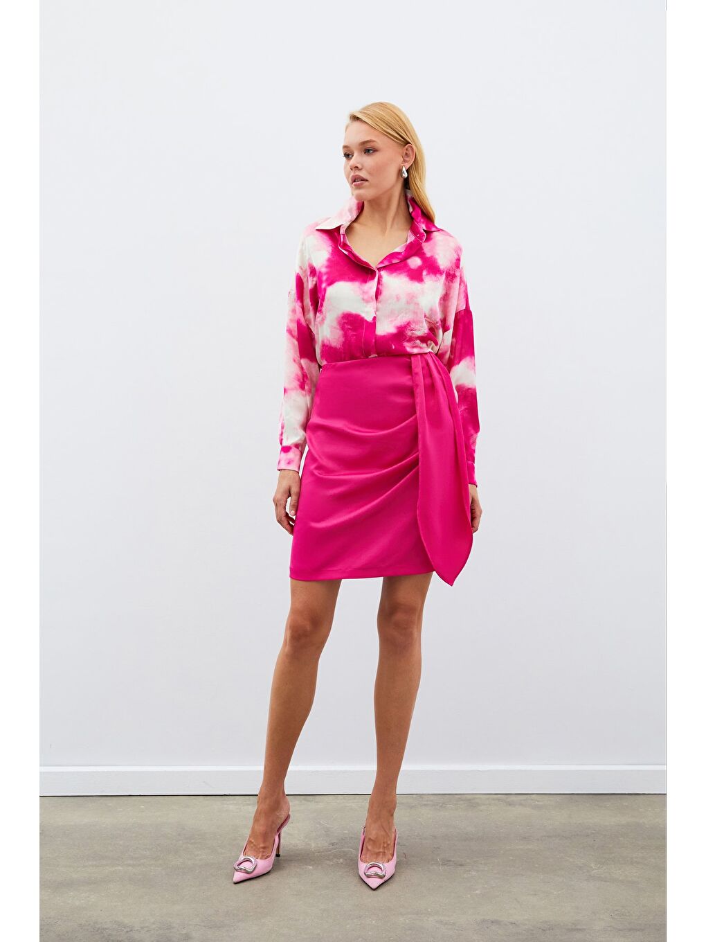 Salaş Uzun Gömlek - Fuşya