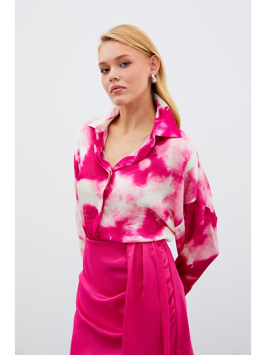 Salaş Uzun Gömlek - Fuşya-3