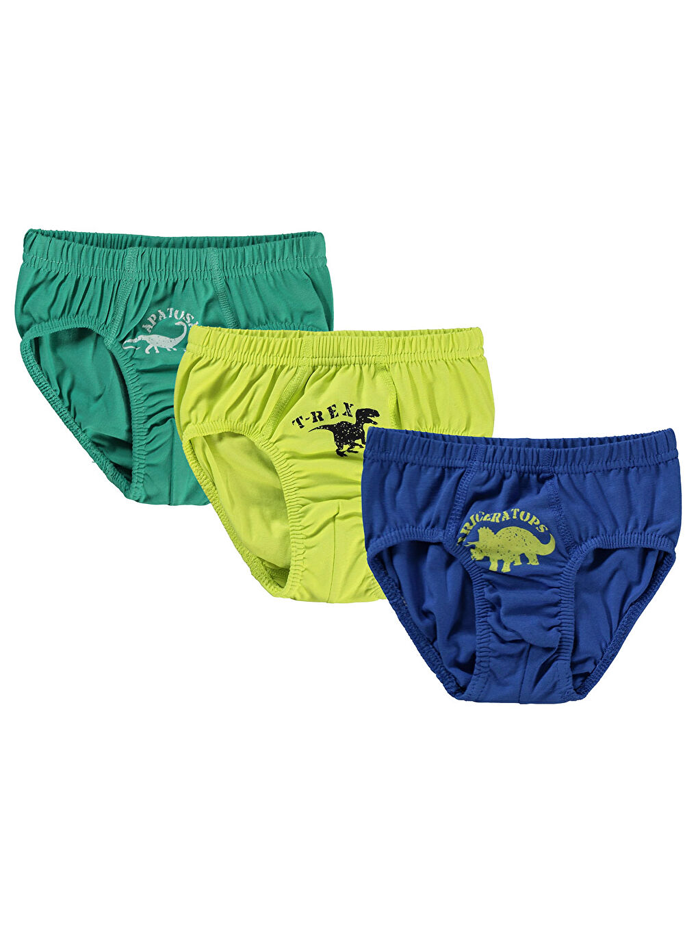 Boys Erkek Çocuk 3'lü Külot Set 2-10 Yaş Yeşil