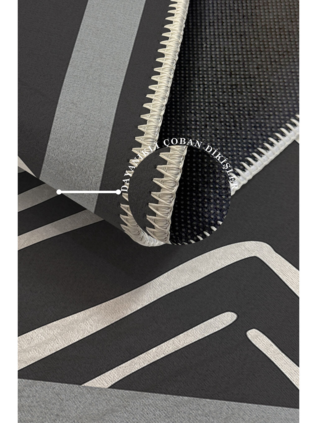 Gri Modern Dekoratif Yıkanabilir Kaymaz Taban Halı – İnce, Yumuşak Salon Halısı, Mutfak Halısı ve Yolluk-3