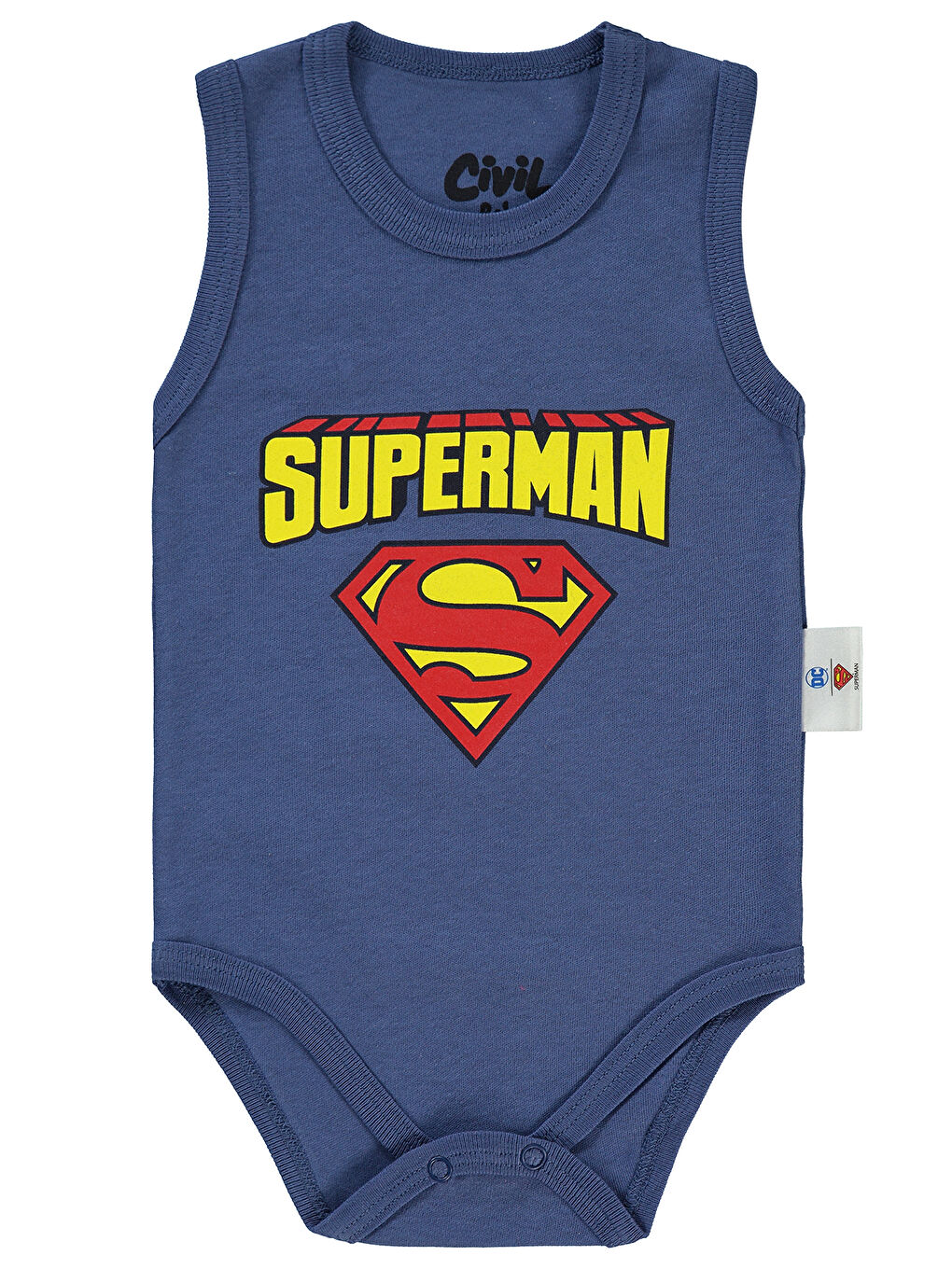 Superman Erkek Bebek Çıtçıtlı Badi 1-18 Ay İndigo