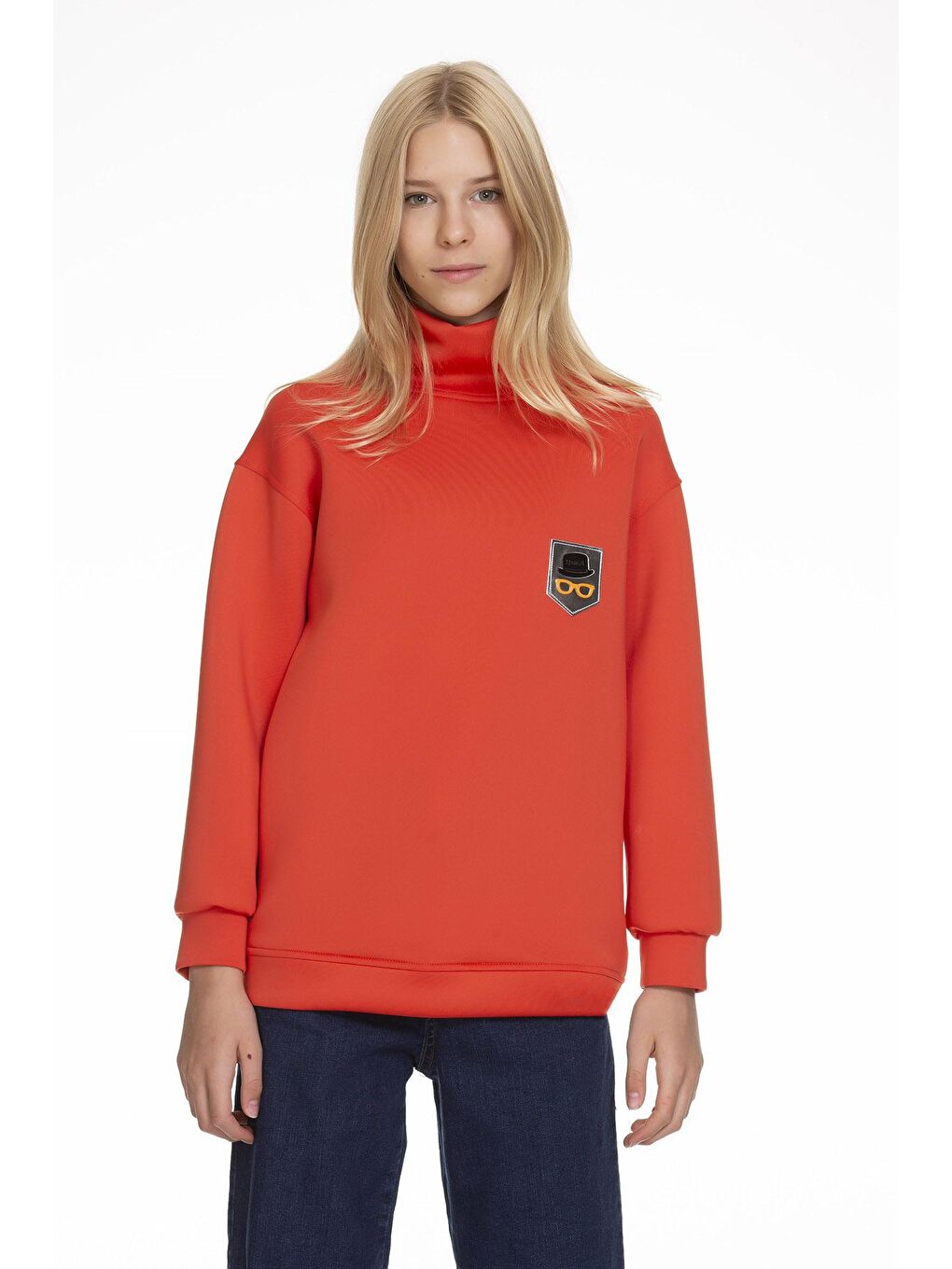 angelos Turuncu Kız Çocuk Scuba Sweatshirt 9-14 Yaş Lx164 - 1