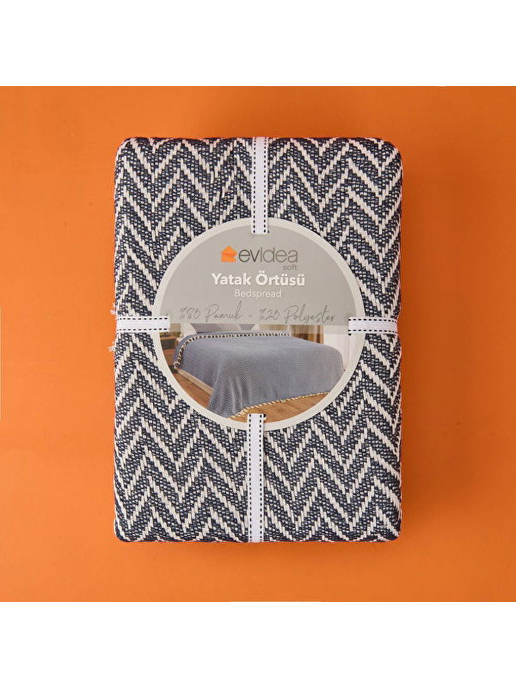 Soft Wicker Çift Kişilik Yatak Örtüsü - İndigo - 200x230 cm-5