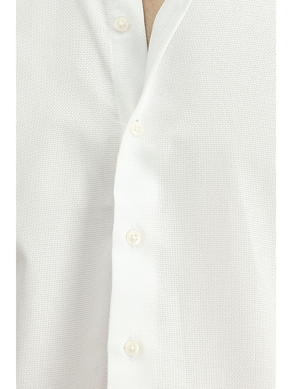 Beyaz Uzun Kol Regular Fit Desenli Pamuk Oxford %100 Pamuk Gömlek-5