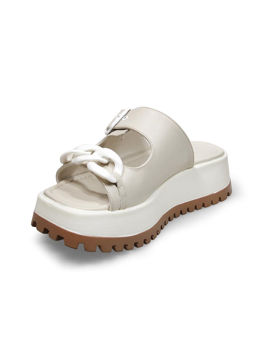 Bej Kadin  Terlik Ayakkabı-1